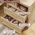 thumbnail image 6 of JOAXSWE 24" Wide Nightstand, Farmhouse 2 Drawer Bedside Table with Charging Station and Open Storage Shelf, Wood End Table for Bedroom, Natural, 6 of 7