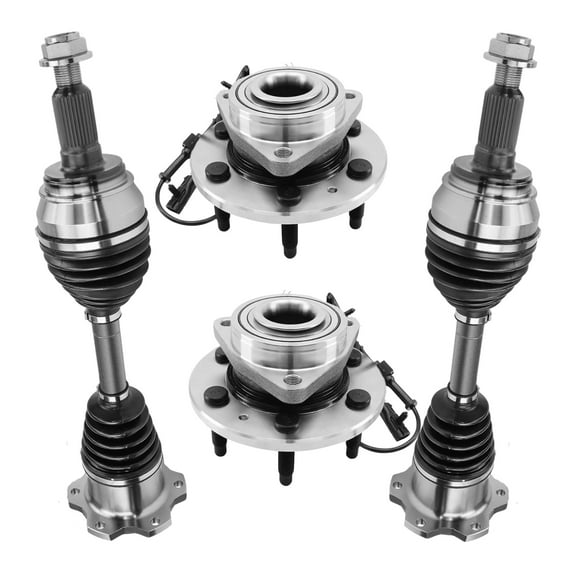 AutoShack Front Wheel Bearing Hubs CV Axles Kit Pair Replacement for 2007 Chevrolet Silverado 1500 Classic 4WD 2007 GMC Sierra 1500 Classic 4WD, AWD 2000-2006 GMC Yukon 4WD 6-Lug 6 HUB010400426