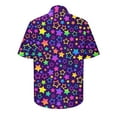 thumbnail image 3 of Jewelreauty Men Button Up Beach Shirts Casual Short Sleeve Tie Dye Summer Tops Plus Size Loose Blouses Tee (XL, Purple), 3 of 3