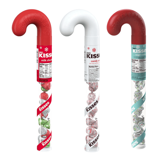 Hershey’s Kisses Holiday Candy Bundle, Milk Chocolate, Candy Cane, and Sugar Cookie Canes
