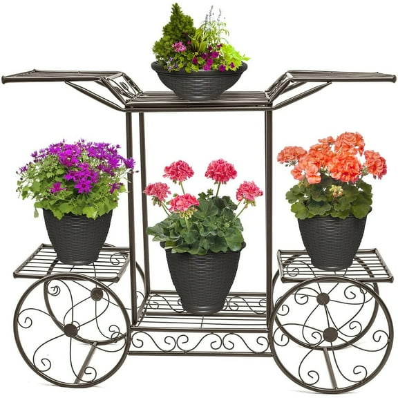 Sorbus ® 6-Tier Garden Cart & Plant Holder - Parisian Style for Home, Patio, Garden (Bronze)