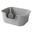 thumbnail image 2 of Open Top Pet Litter Tray Cat Litter Box High Sided Easy to Clean Extra Large Grey, 2 of 9