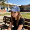 thumbnail image 5 of IAJDKMEK Unisex Sun Hat Dad Hat - Embroidered Commemorative Design, Distressed Finish, Adjustable, Breathable, Lightweight, Perfect for Beach, Travel and Daily Fun,Navy, 5 of 6