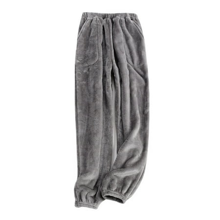 

Homgro Women s Flannel Fuzzy Pajama Bottoms Plush Fluffy Fleece Pj Pants Thick Winter Warm Cinch Bottom Elastic Wasit Pocket Grey Medium