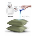 thumbnail image 6 of Outdoor Pillows Waterproof, Dark Sage Green Ombre Throw Pillows with Inserts Included, Modern Abstract Gradient Indoor Outdoor Decorative Lumbar Pillow for Bed/Couch/Patio 16"x16", 2Pcs, 6 of 8