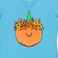 thumbnail image 4 of Inktastic Pumpkin Unicorn for Halloween and Thanksgiving Women's V-Neck T-Shirt, 4 of 5