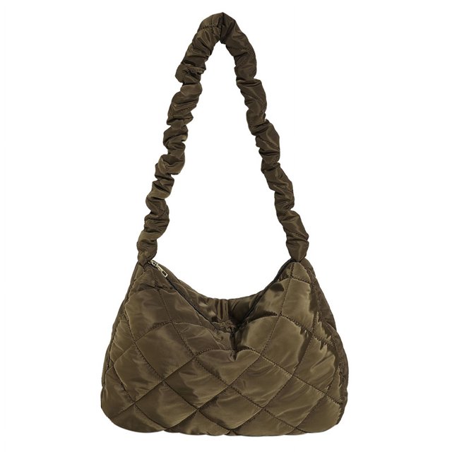 Bolsos de mano acolchados para mujer Bolsos de hombro Hobo de nube de moda de gran capacidad (marrón)