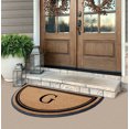 thumbnail image 2 of A1HC 36"x72" Natural Coir & Rubber Semicircular Monogrammed Door Mat, Thick, Durable, Heavy-Duty Welcome Mat for Front Door, Black Border, 2 of 6