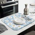 thumbnail image 3 of Summer Daisy Floral Dish Rack Mat for Kitchen Counter Dish Dryer Pad Microfiber Absorbent Foldable Drainer Mat Spring Decor 16x18 Inch, 3 of 7