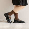 thumbnail image 6 of ZACPNCV 3PC Baby Girls Socks Vintage Frilly Ankle Crew Ribbed Dress Socks Coffee 3-5 Years, 6 of 9