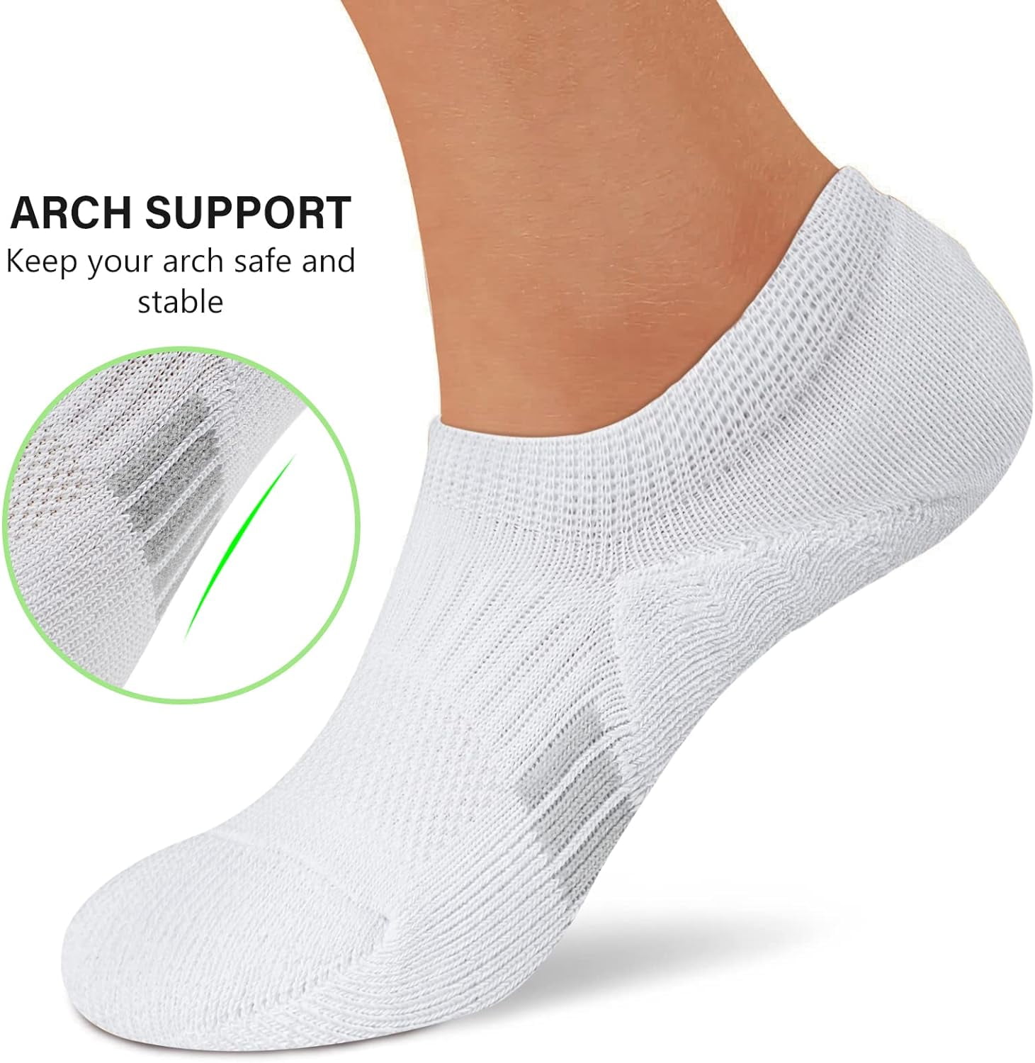 No Show Socks Womens Athletic Cushion Ankle Footies Low Cut Socks 5-6 Pairs