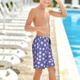 thumbnail image 6 of Cauagu Daisies Flowers Print Swim Trunks for Men,Youth Boys Swim Shorts Compression Liner Beach Shorts Boys' Swimming Shorts 7-20 Years Bathing Suit-Small, 6 of 7