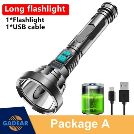 Puissante lampe de poche LED USB rechargeable forte lumière flash