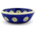 thumbnail image 3 of Polish Pottery 2¾-inch Bowl (Peacock Pines Theme) Hand Painted in Boleslawiec, Poland + Certificate of Authenticity, 3 of 6