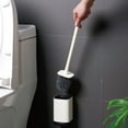 thumbnail image 3 of Lingouzi Toilet Brushs Silicone Toilet Brush with Long Handle Cleaner Brush, Bathroom Toilet Brush Holder Set Silicone Toilet Brush And Holder Set Bristles Bathroom Cleaning Bowl Brush Kit, 3 of 5