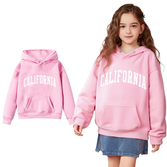 Kids Girls Hoodies Long Sleeve Casual Basic Pullover Sweatshirt Hoodie Letter Graphic Hoodie kids Fall Clothes Girls Clothes Size 7-8 Years
