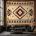 thumbnail image 6 of Geometric Medallion on Beige Background, Cozy Folk Art for Southwestern Decor Lovers, Tribal Pattern Wall Art, Housewarming Gift, Tapestry Wall Hanging for Living Room and Bedroom, 6 of 7
