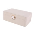 thumbnail image 2 of Caja de exhibición de joyería, caja de exhibición de viaje portátil decorativa, recipiente de joyería para , collares, mujeres de regalo Blanco, 2 of 9