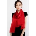 thumbnail image 4 of RIIQIICHY Women Shawls and Wraps for Evening Dresses Like Chiffon Burgundy Silk Scarf Formal Silky Pashmina Shawls for Weddings, 4 of 6