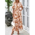 thumbnail image 2 of Vestido PRETTYGARDEN 2025 Verano Boho Floral Maxi Caqui M, 2 of 8