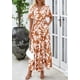 thumbnail image 2 of Vestido PRETTYGARDEN 2025 Verano Boho Floral Maxi Caqui M, 2 of 8