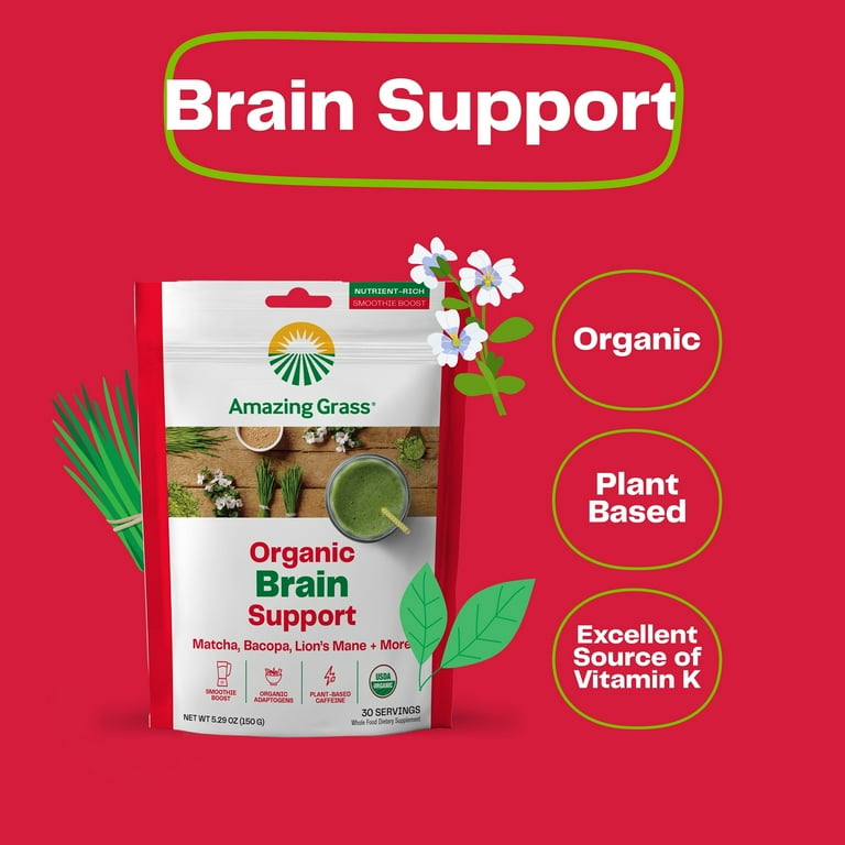 beauty:beast オリーブグリーン 3wayバッグ Amazing Grass Organic Brain Booster, Matcha, Bacopa & Lion's Mane