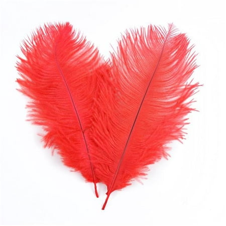 Midwest Design Imports 38162 Red Ostrich Plume, 5-8 in. - Pack of