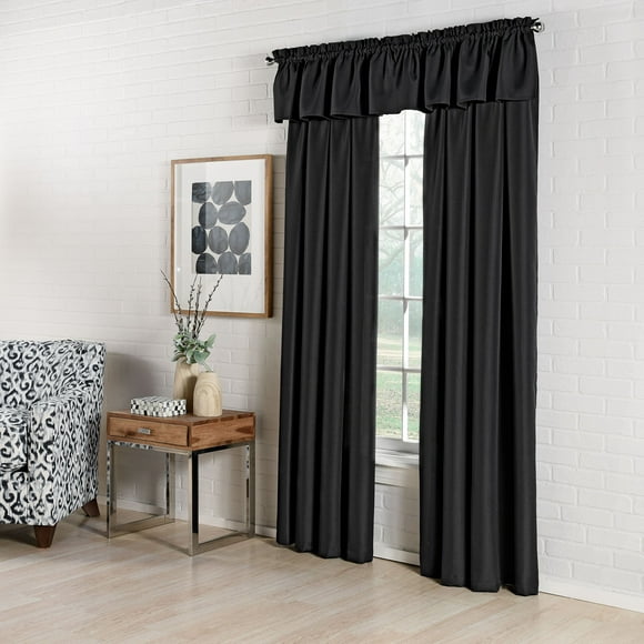 Lorraine Home Fashions Panneau de Rideau de Fenêtre Ajusté en Corde, 55 Po x 63 Po, Noir