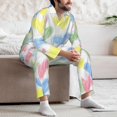 thumbnail image 7 of Naloa Hand Drawn Colored Hearts Men’s Pajamas Set - Long Sleeve Button Down Sleep Shirt and Pajama Bottoms Sleepwear Set-Small, 7 of 7