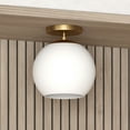 thumbnail image 2 of Evelyn&Zoe 9" Brass Finish Metal/Glass Semi Flush Mount, 2 of 6