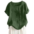 thumbnail image 2 of Kelon Dresses for Women Short Sleeve Shirts V Neck Boho Tops Business Dressy Spring Summer Fashion Outfits Trendy Clothes, M, 2 of 5