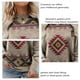 thumbnail image 4 of Sudadera de manga larga con cuello redondo y estampado geométrico para mujer, estilo informal, para ir de compras, 4 of 5