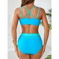 thumbnail image 6 of Sociala Color Block Two Piece Swimsuit for Womens Double Straps Bikini Sets, 6 of 6
