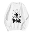 thumbnail image 6 of Women's Halloween Oversized Sweatshirt Ghost Graphic Printed Long Sleeve Tops Crew Neck Loose Fit Tops Fall Y2K Pullover Shirt, 6 of 6