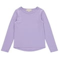 thumbnail image 4 of Girls Long Sleeve Fall Graphic Tops, School Sports Tees, 4 Pack Multiple Pattern Tshirts, 4 of 5