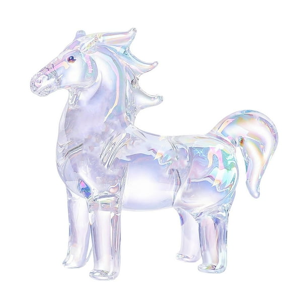 Figura de caballo de cristal decorativa, robusta y elegante, estatua de caballo, escultura animal para AB colorido