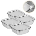 thumbnail image 3 of 4 contenedores de acero inoxidable para alimentos, cajas de muestra para alimentos, contenedores de almacenamiento de alimentos para comedor escolar, 3 of 7