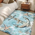 thumbnail image 5 of Teal Anchor Coastal Large Area Rugs for Bedroom Living Room, Soft Non Slip Carpet Bedside Rug, Nautical Summer Beach Starfish Botanical Rectangular Floor Cover Kitchen Accent Rug 2.7'x5' for Office, 5 of 9