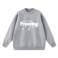 thumbnail image 6 of Qulqfy Gray Sweaters for Women Tunic Cozy Pullover Oversized Sweater Dressy Casual Graphic Long Sleeve Crew Neck Knit Shirts Tops for Women, 6 of 6