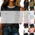 thumbnail image 4 of Babysbule Women Crew Neck Contrast Rib Trim Raglan Short Sleeve Loose Casual Tee for Summer Daily Vacation Outfits, 4 of 9