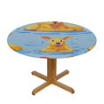 thumbnail image 3 of HAOXIT Cute Capybara Swimming in The Lake Round Table Cloth Cartoon Animal Polyester Tablecloth Tablecloth Dinning Table Cover for Indoor Outdoor Party Picnic 38-42, 3 of 8