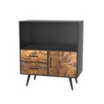 thumbnail image 5 of Furmax Accent Cabinet with Door & 2 Drawers, Floor Storage Cabinet with Shelf for Living Room, Bedroom, Home Office, Rustic Brown, 5 of 9