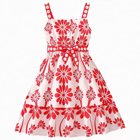 Linfrsh Girls Short Dress Girls Formal Dress Party Dance Birthday Cocktail Teen Junior Ruffle Mini Elegant Dresses(Red,9-10 Years)