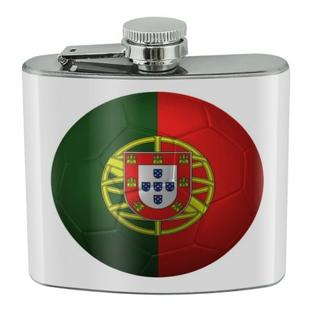

Portugal Flag Soccer Ball Futbol Football Stainless Steel 5oz Hip Drink Kidney Flask