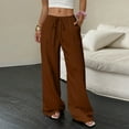 thumbnail image 2 of dGslk Women's Wide Leg Lounge Pants High Waist Drawstring Palazzo Trousers with Pockets, Lightweight Casual Relaxed Fit Coffee XL, 2 of 2