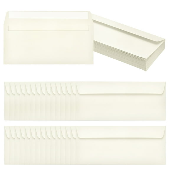 Uxcell 60 Pack Beige #10 Business Envelopes, Colored Self Seal Letter Size