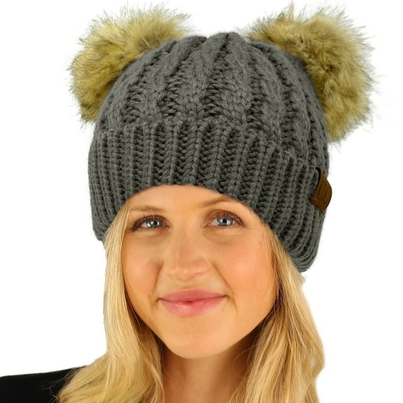 CC Kids Double Faux Pom Beanie