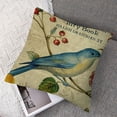 thumbnail image 7 of nygtbtfer Set of 2 Linen Throw Pillow Cover  Spring Vintage Watercolor Birds Flowers Green Plants Home Decor Pillowcase Square Cushion Cover for Sofa Bed Couch White, 7 of 7