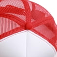 thumbnail image 6 of MKKAS Flat Bill Snapback Trucker Hat for Men Women, Mesh Back Hip Hop Streetwear Cap, Structured Contrast Color Baseball Hat, Mens Hat Womens Hats, Ball Caps, Red, 6 of 7