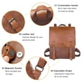 thumbnail image 2 of Mochila LXY Vintage de cuero vegano para mujeres y hombres, color marrón, 2 of 6